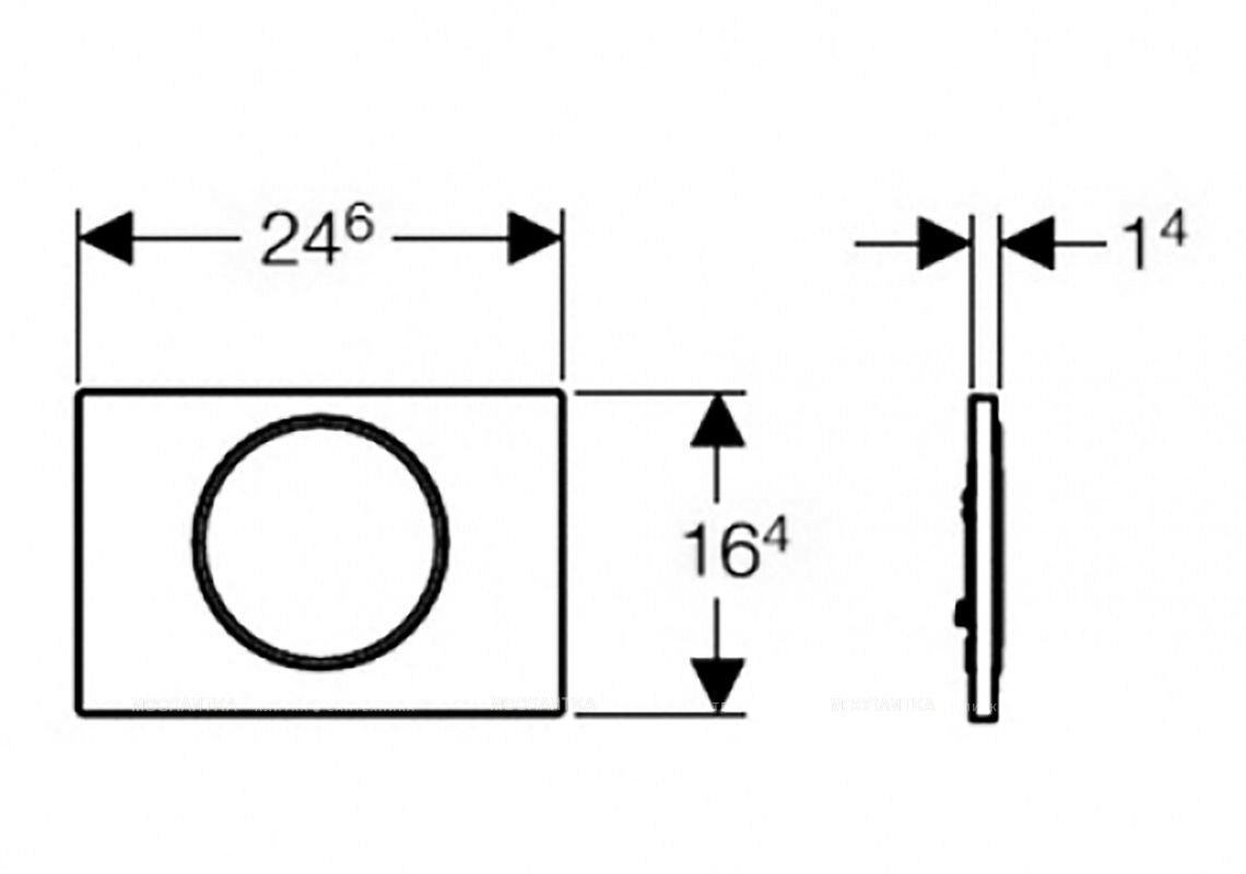 Смывная клавиша Geberit Sigma10 смыв-стоп черный/глянцевый хром 115.758.KM.5