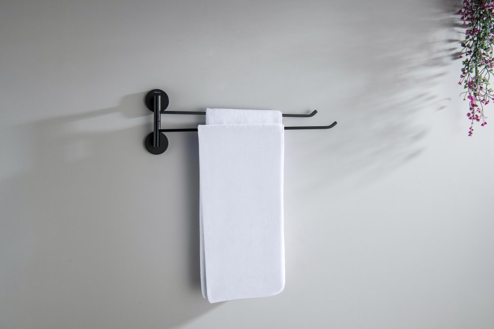 Полотенцедержатель двойной Aquatek БЕТТА матовый черный AQ4613MB