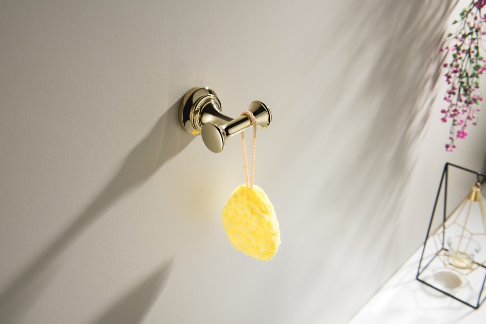 Крючок для ванной двойной Aquatek Классик полированное золото AQ4502PG