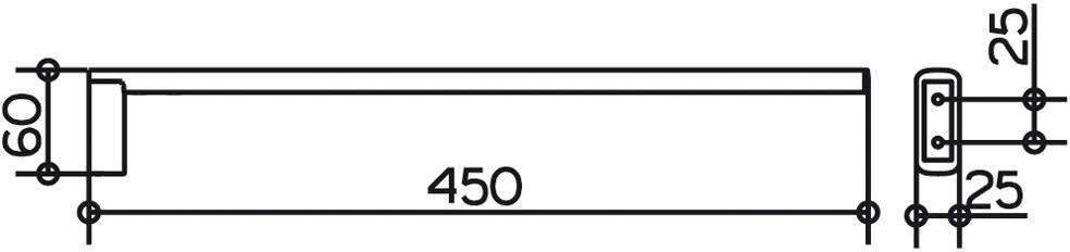 Полотенцедержатель KEUCO EDITION 400 450 мм одинарный неповоротный хром 11520010000