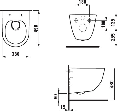 Унитаз подвесной Laufen Pro Rimless 8.2096.5.000.000.1