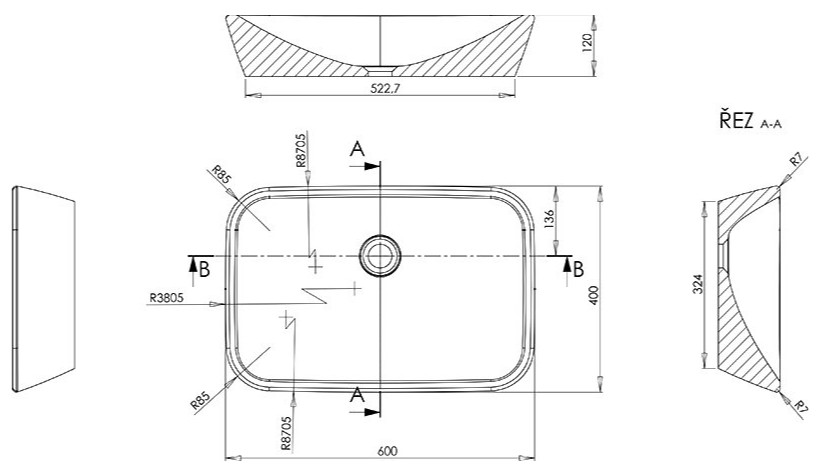 Раковина-чаша RAVAK Ceramic R 600 белый XJX01160002