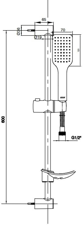 Душевой гарнитур TOPAZ TIERA 60 см 102146029EX