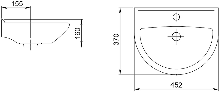 Рукомойник Santek Родничок 450х370 мм белый 1.3131.0.S00.10B.0