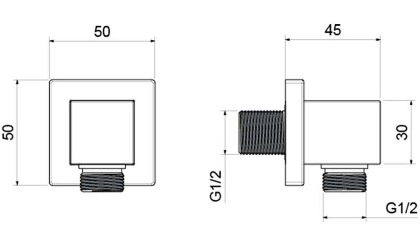 Шланговое подсоединение Aquatek хром AQ2458CR