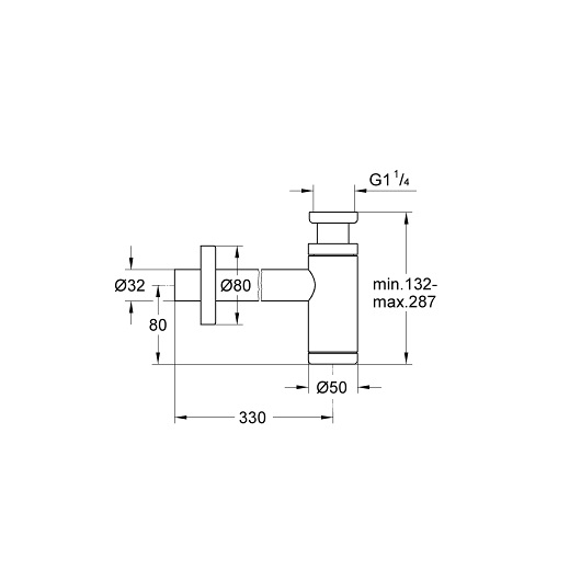 Сифон для раковины GROHE 1 1/4 латунь холодный рассвет матовый 28912GN0