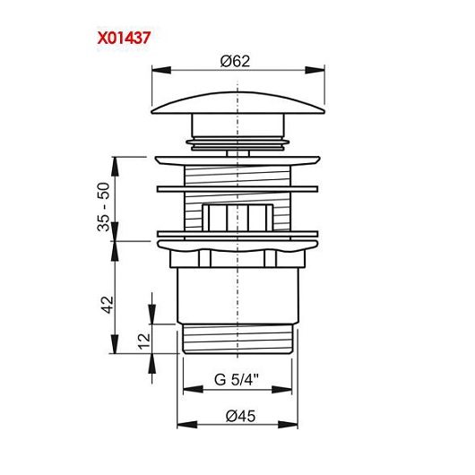 Слив для умывальника RAVAK Click-Clack короткий хром X01437