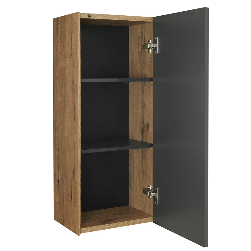 Шкаф навесной Aquaton Сохо Дуб Веллингтон/Графит софт 1A258403AJA00