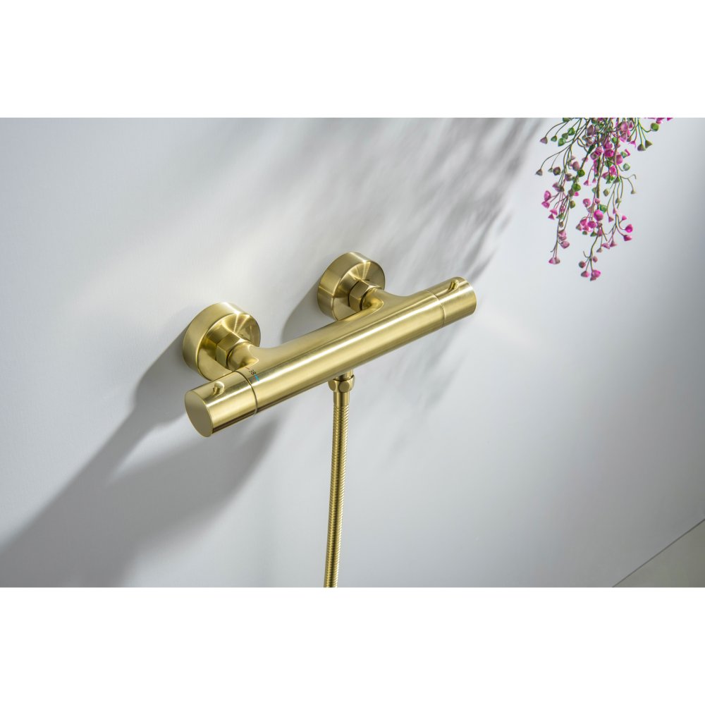 Смеситель для душа термостатический Aquanet Европа шлифованное золото AQ1363BG