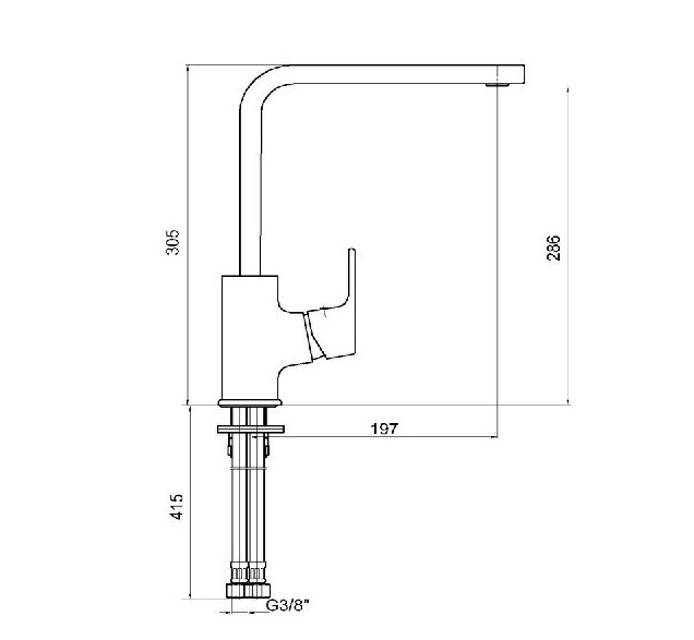 Смеситель для кухни TRES TIERA 286 красный хром 103318123EX