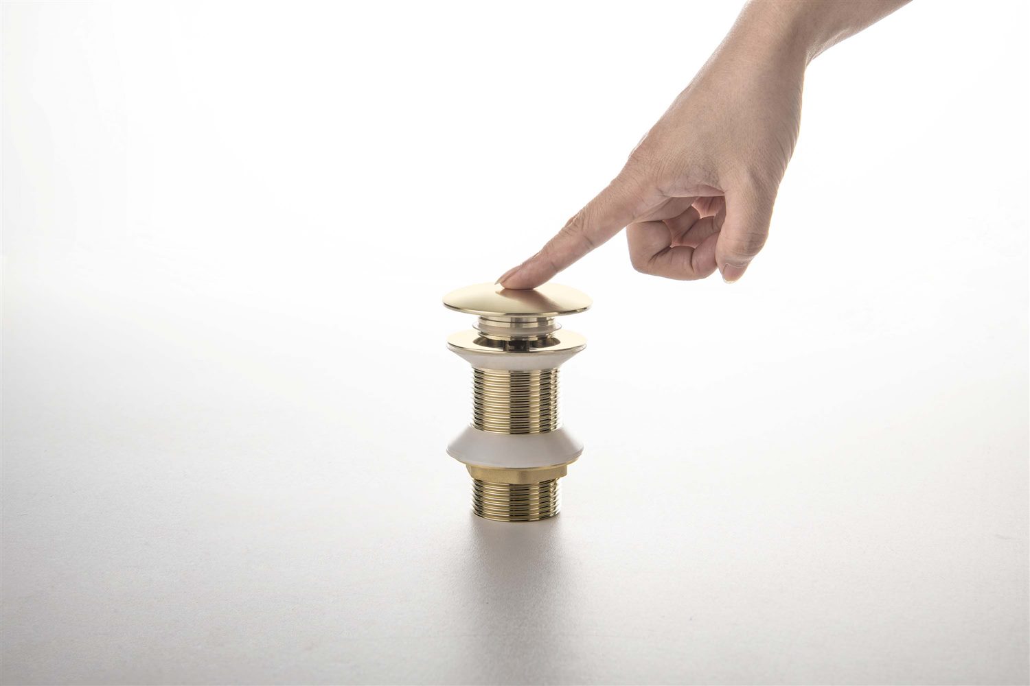 Донный клапан Aquatek Push-open без перелива шлифованное золото AQ6003BG