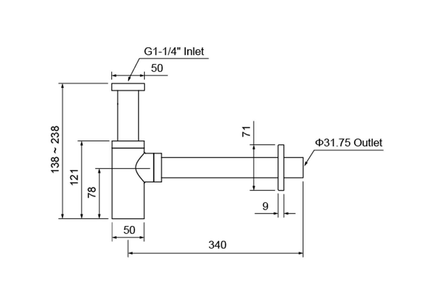Сифон для раковины Aquatek шлифованное золото AQ6012BG