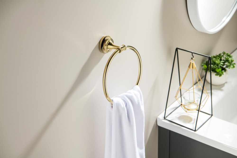 Полотенцедержатель кольцо Aquanet Классик полированное золото AQ4512PG