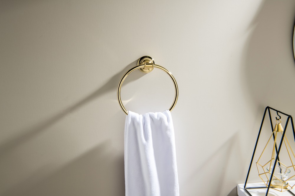 Полотенцедержатель кольцо Aquanet Классик полированное золото AQ4512PG