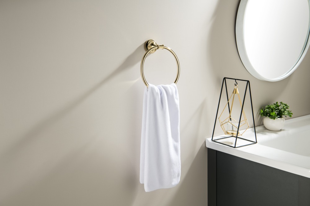 Полотенцедержатель кольцо Aquanet Классик полированное золото AQ4512PG