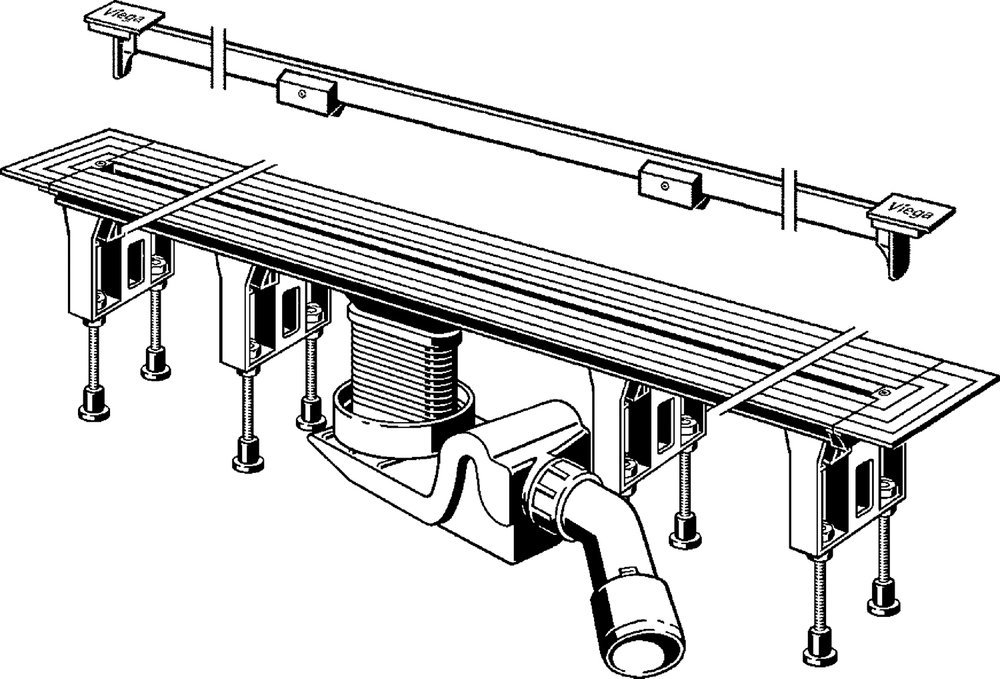 Душевой лоток Viega Advantix Vario 300-1200 мм матовый хром 704353