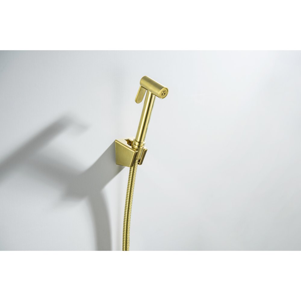 Гигиенический душ со шлангом 120 см и держателем Aquanet шлифованное золото AQ2054BG