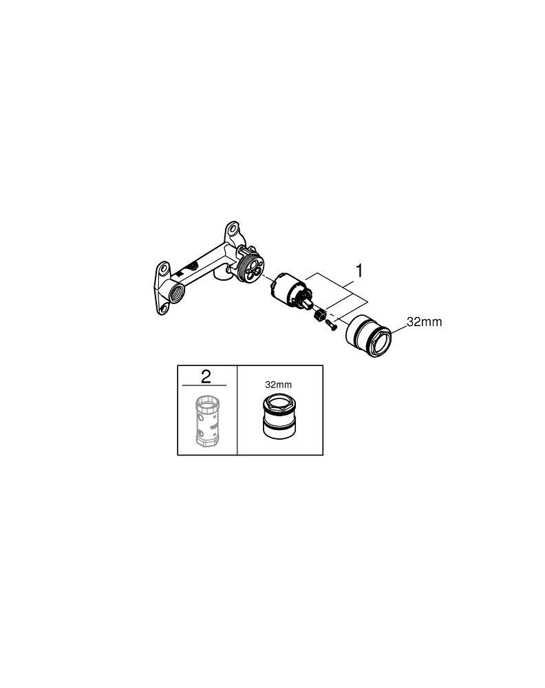 Встраиваемая часть смесителя GROHE на 2 отверстия 32635000
