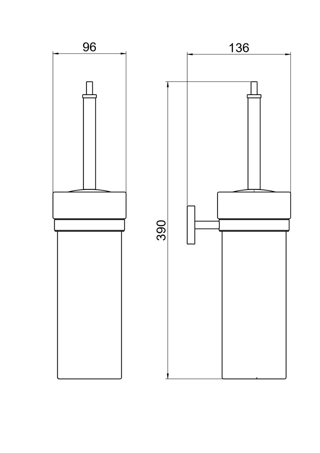 Ершик для унитаза Aquatek БЕТТА оружейная сталь AQ4610BGM