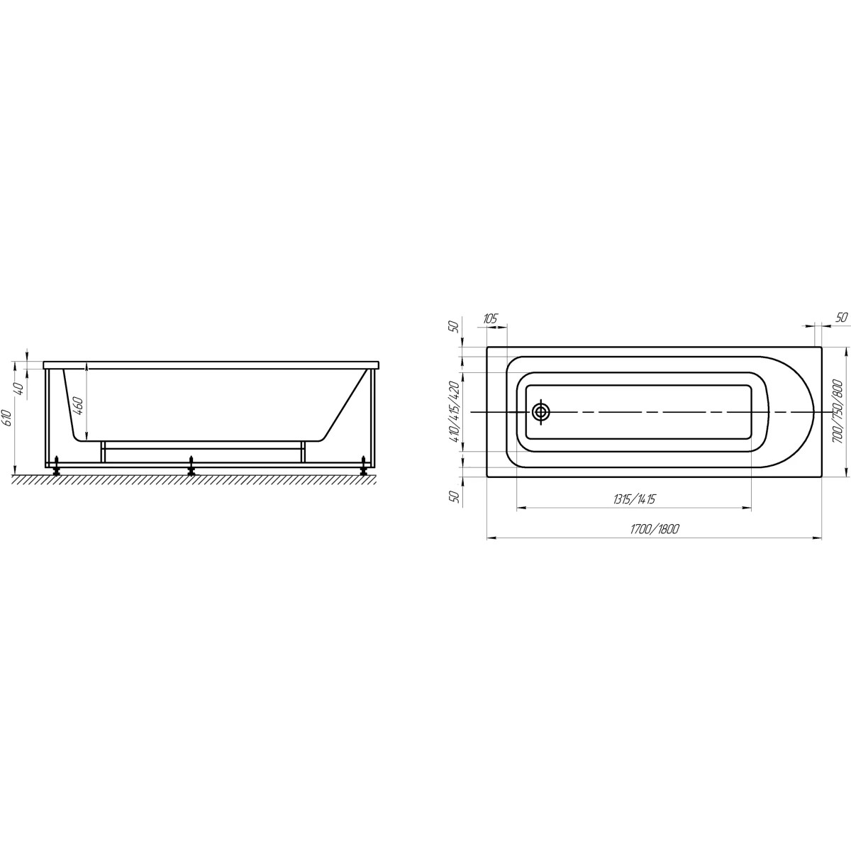 Ванна акриловая Jacob Delafon Odeon Rive Gauche 180x80 см E6D365RU-00