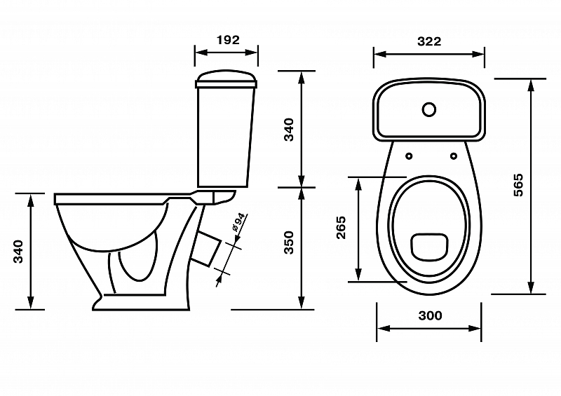 Унитаз-компакт Santek Детский Стандарт нижний подвод косой выпуск 47901110022