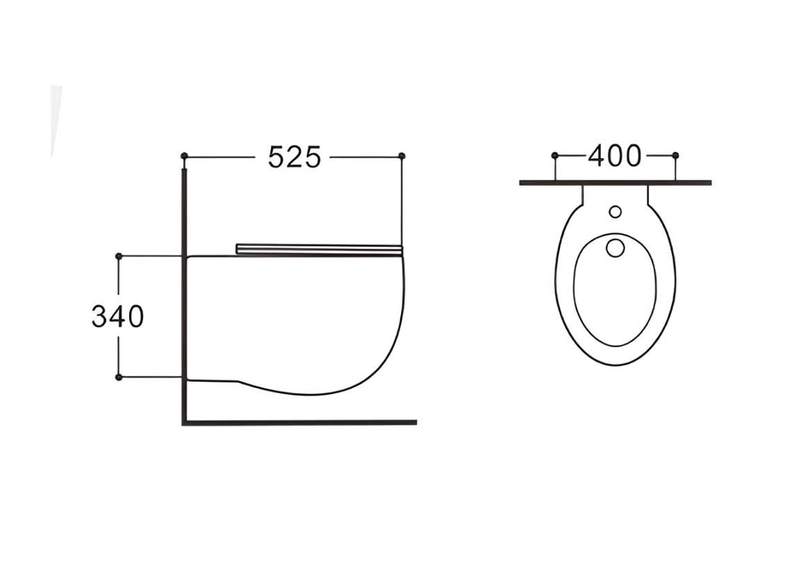 Биде подвесное Aquanet Альтаир с крепежом AQ1089-00