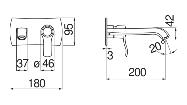Смеситель для раковины TopZero Sofi 200 мм внешняя часть бронза SI98198/1BR