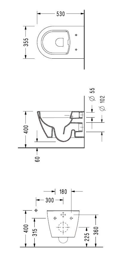 Унитаз подвесной Serel Sapphire безободковый с сиденьем микролифт SP26SL