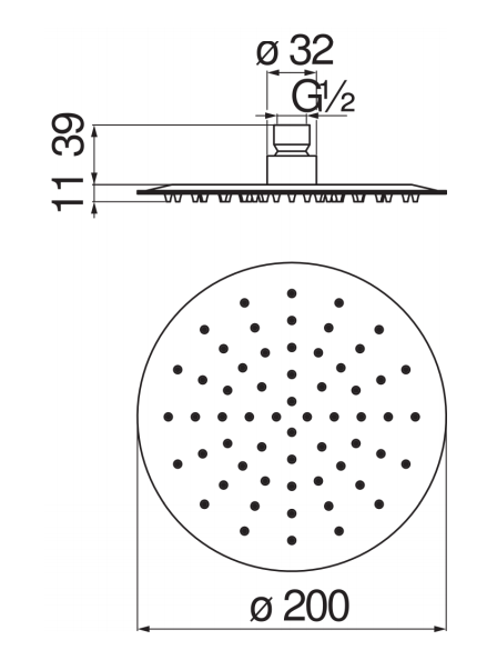 Верхний душ Paffoni 20 см AD139/119CR