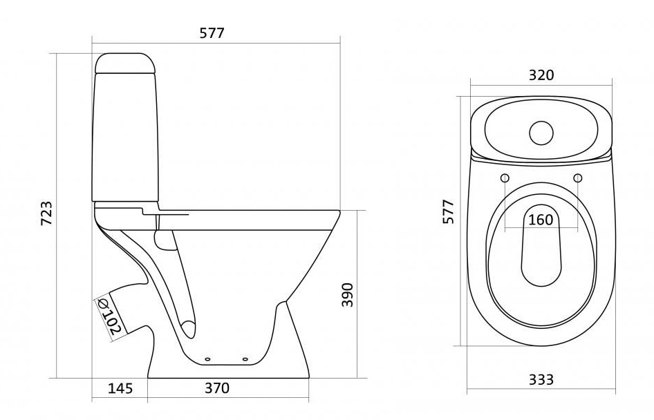 Унитаз-компакт Santek РИМИНИ 2-режимный с сиденьем из полипропилена 1.WH50.1.523