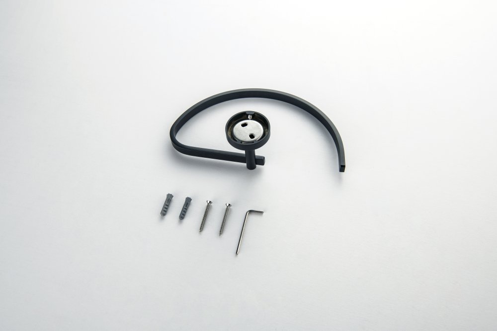 Полотенцедержатель овальный Aquanet БЕТТА матовый черный AQ4621MB