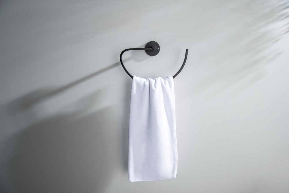 Полотенцедержатель овальный Aquanet БЕТТА матовый черный AQ4621MB