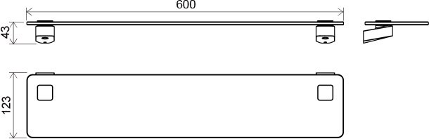 Полка стеклянная Ravak 10° TD 500.00 60 см X07P332