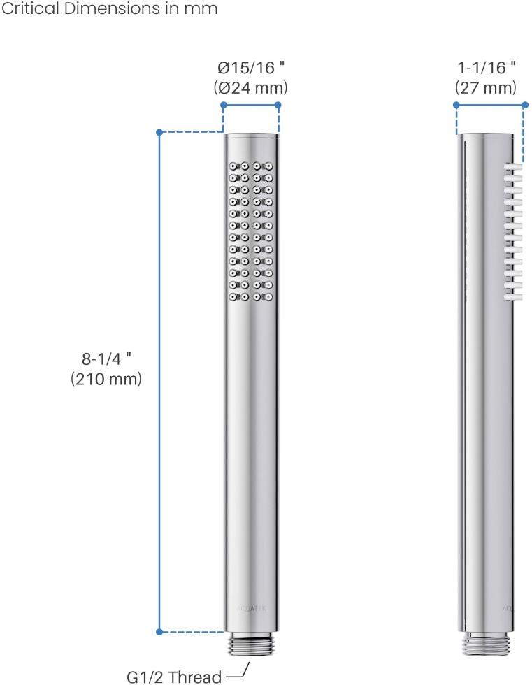 Ручной душ Aquanet Европа 1jet хром AQ2002CR