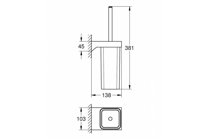 Ершик туалетный с держателем GROHE Selection Cube 40857000