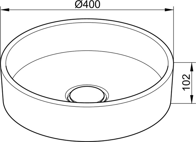 Умывальник керамический KEUCO Stageline D 400 мм без перелива черный 32880570400