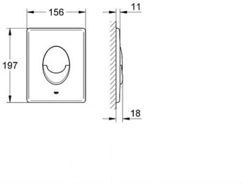Панель смыва для унитаза GROHE Skate Air вертикальный монтаж хром 38505000