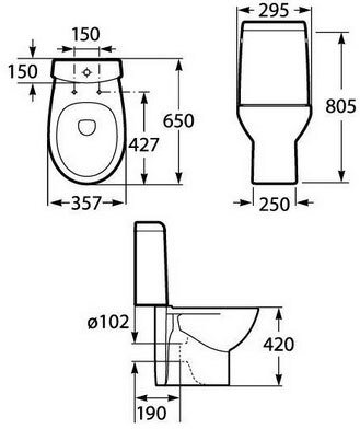 Унитаз напольный под бачок Roca Victoria Nord 342ND7000