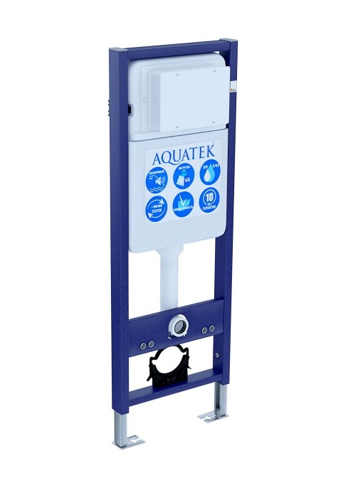 Инсталляция для подвесного унитаза Aquatek Standart 37 узкая со звукоизоляционной прокладкой INS-0000017