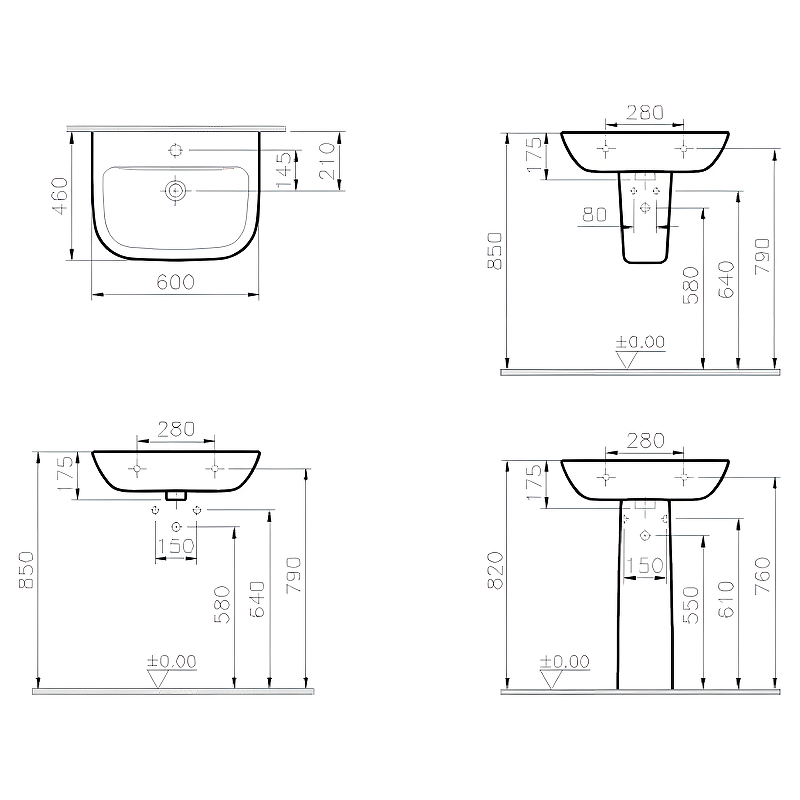 Раковина VitrA S20 60 см 5503B003-0001