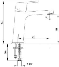 Смеситель для раковины Bravat TIERA 121 без донного клапана белый хром 104808989EX