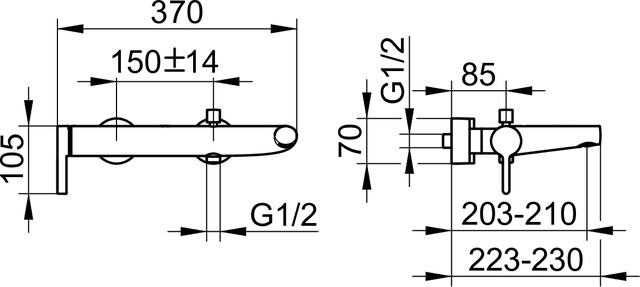 Смеситель для ванны настенный Keuco Edition 400 хром 51520010100