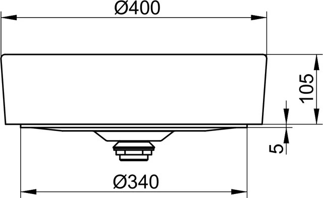 Умывальник керамический KEUCO Stageline D 400 мм без перелива белый 32880310400
