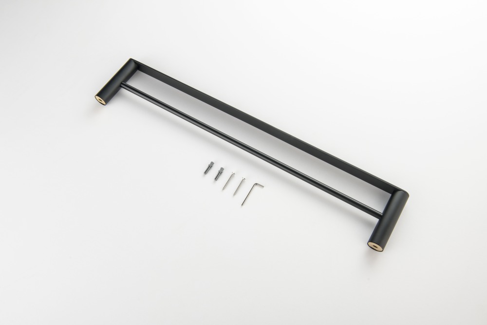 Полотенцедержатель двойной Aquatek Лира 600 мм матовый черный AQ4430MB