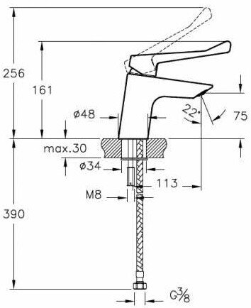 Смеситель медицинский VitrA AquaMed Solid S A42484EXP