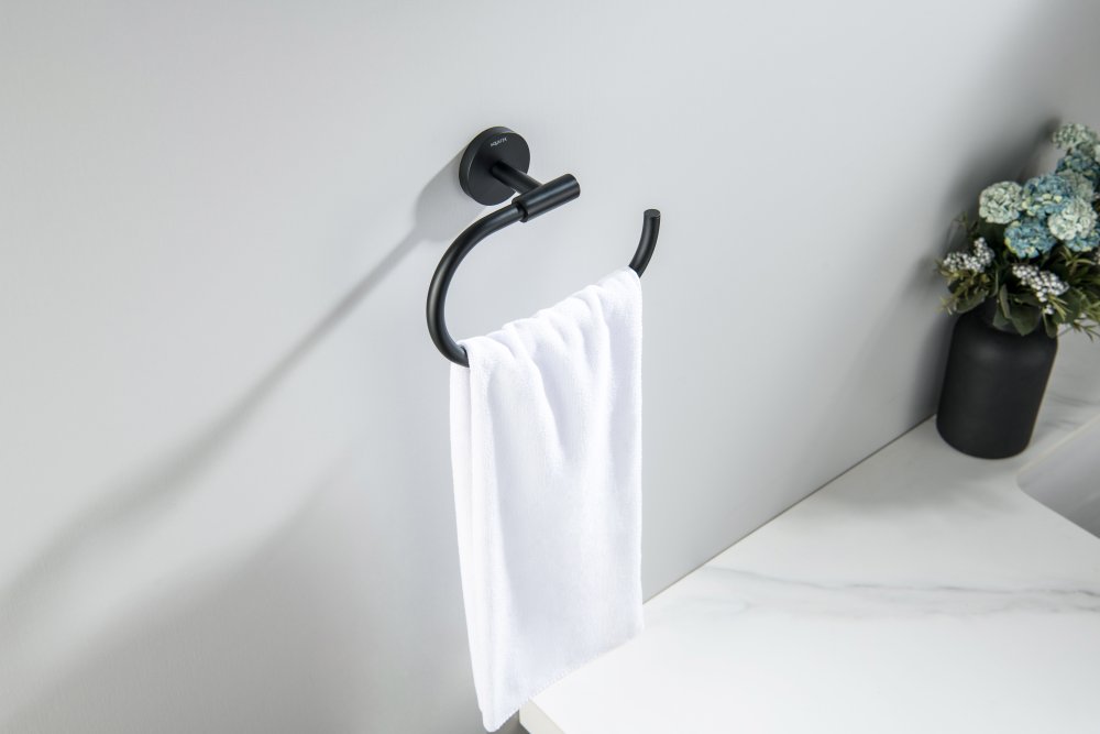 Полотенцедержатель Aquanet Оберон овальный матовый черный AQ4221MB