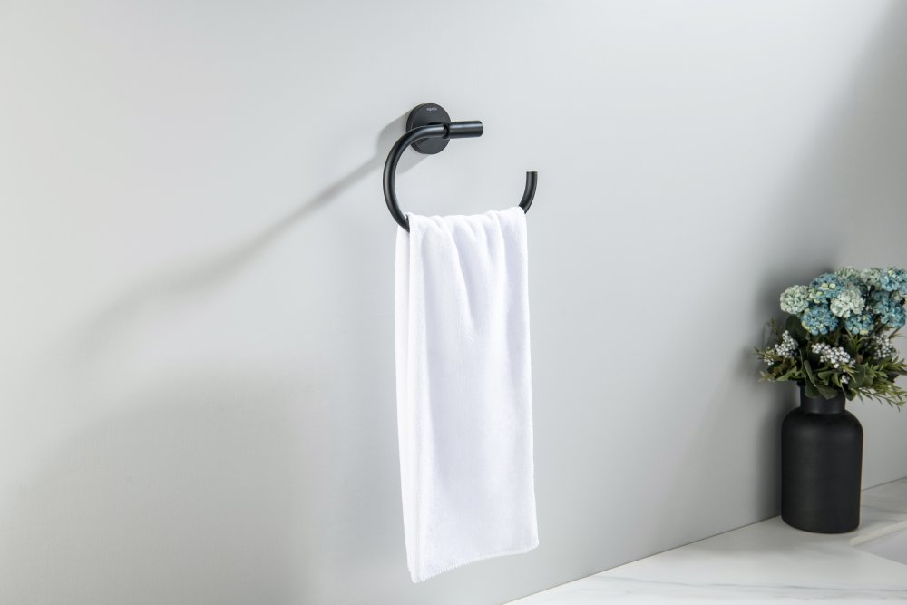 Полотенцедержатель Aquanet Оберон овальный матовый черный AQ4221MB