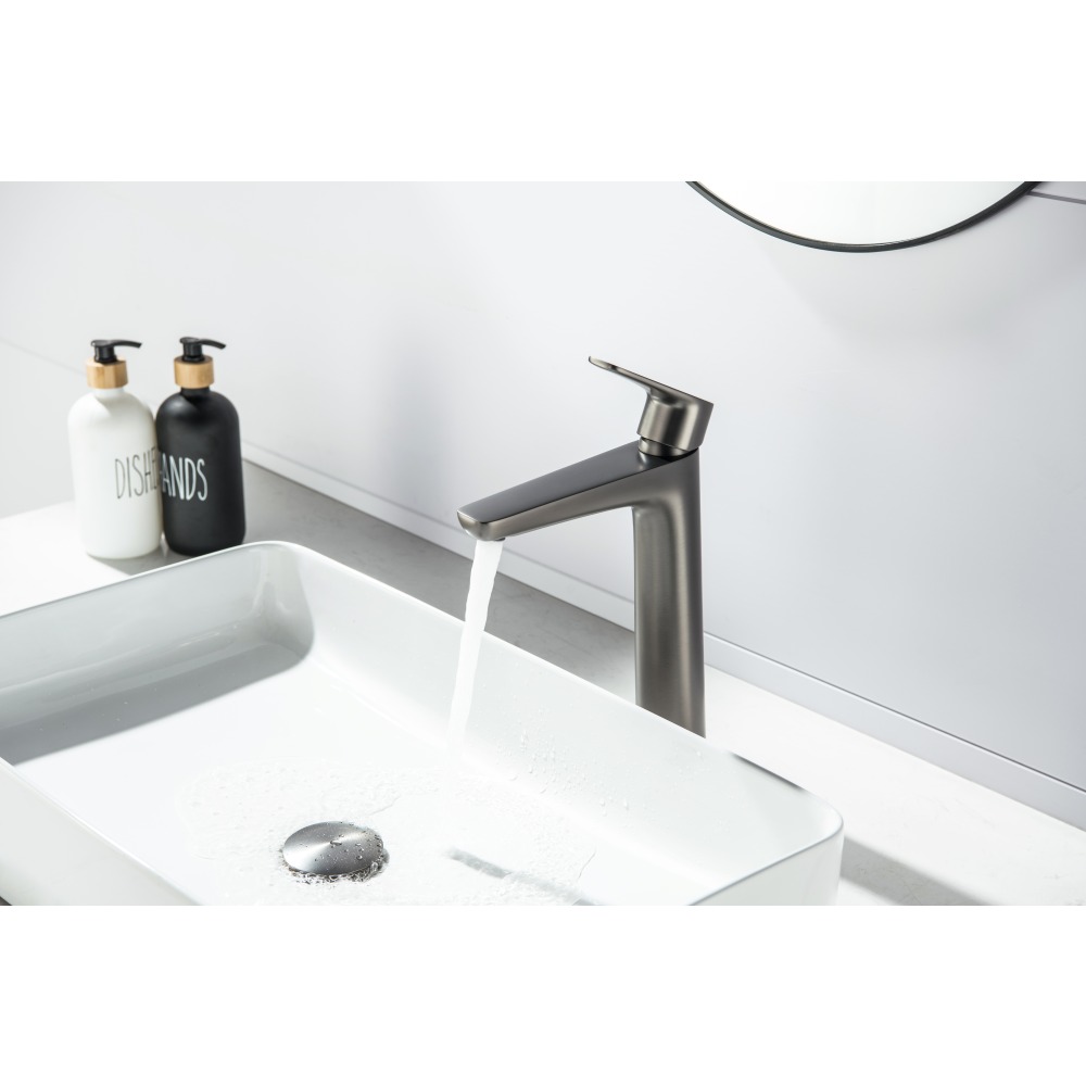 Смеситель для раковины Aquanet Бетта высокий 230 мм оружейная сталь AQ1104BGM