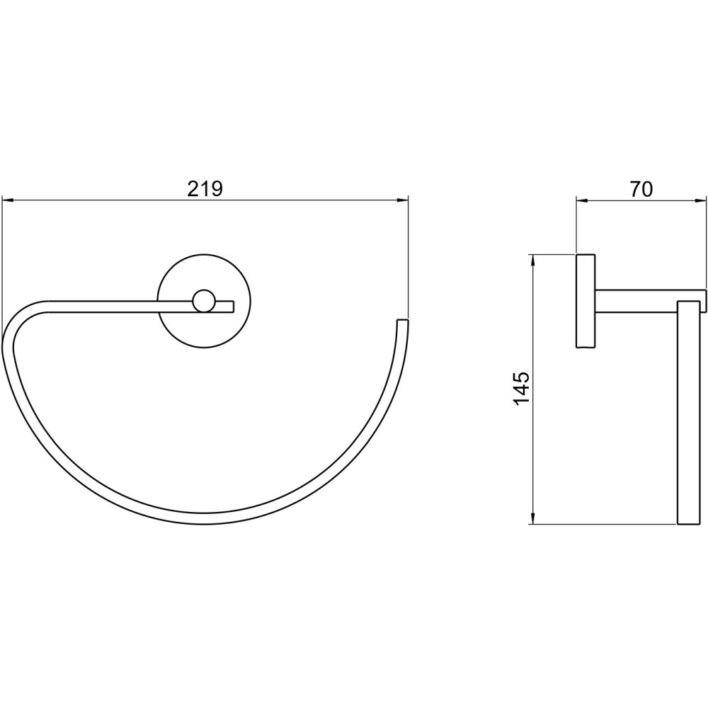 Полотенцедержатель овальный Aquanet БЕТТА оружейная сталь AQ4621BGM