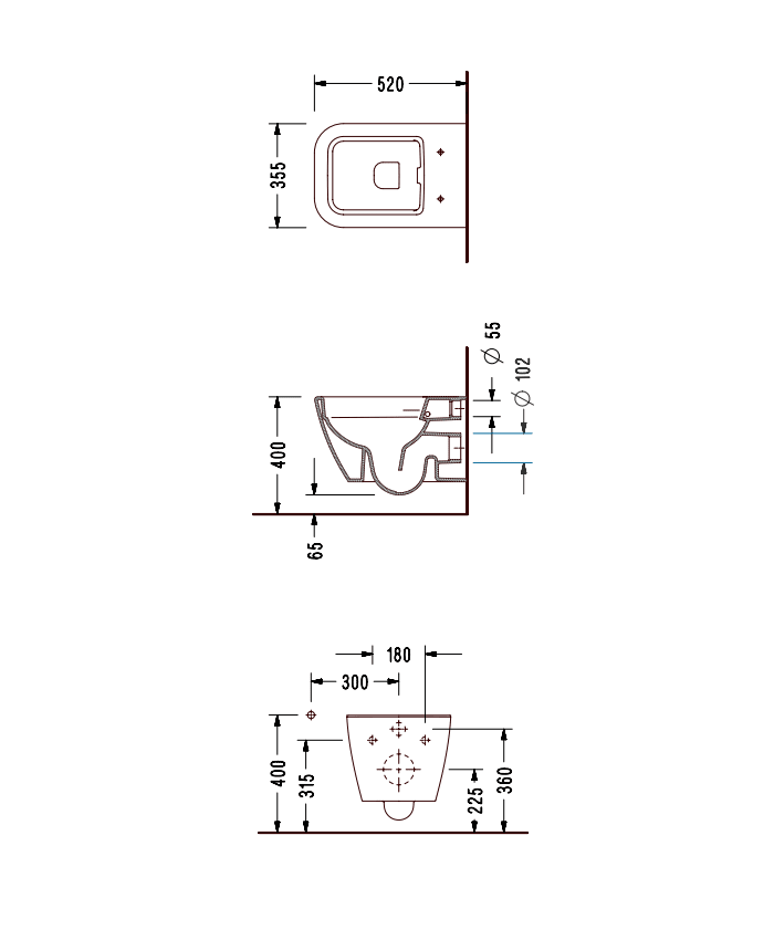 Унитаз подвесной Serel Rita RT26SL безободковый с сиденьем микролифт RT26SL